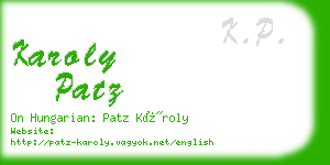 karoly patz business card